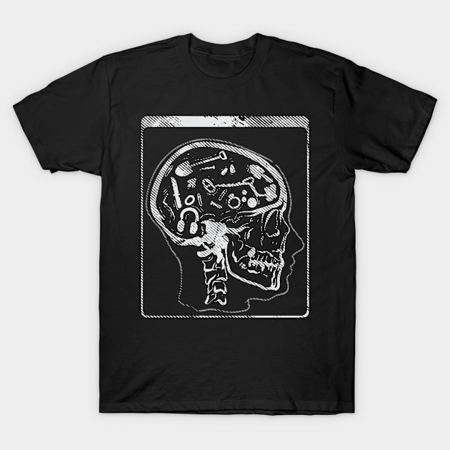 Metal Detector Brain X-ray Image Motif T-Shirt by Shirtjaeger